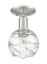 Innovations Lighting 716-1C-SN-G1213-6CL - Athens Deco Swirl - 1 Light - 6 inch - Brushed Satin Nickel - Semi-Flush Mount