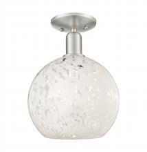 Innovations Lighting 716-1C-SN-G1216-10WM - White Mouchette - 1 Light - 10 inch - Brushed Satin Nickel - Semi-Flush Mount