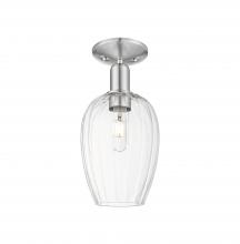 Innovations Lighting 716-1C-SN-G457-6CL - Preston Flute - 1 Light - 6 inch - Brushed Satin Nickel - Semi-Flush Mount