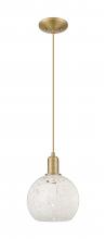 Innovations Lighting 716-1P-BB-G1216-8WM - White Mouchette - 1 Light - 8 inch - Brushed Brass - Cord hung - Mini Pendant