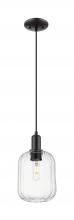Innovations Lighting 716-1P-BK-G460-7CL - Preston Cylinder - 1 Light - 6 inch - Matte Black - Cord hung - Mini Pendant