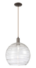 Innovations Lighting 716-1P-OB-G1213-14CL - Athens Deco Swirl - 1 Light - 14 inch - Oil Rubbed Bronze - Cord hung - Mini Pendant