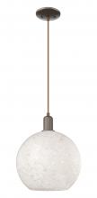 Innovations Lighting 716-1P-OB-G1216-12WM - White Mouchette - 1 Light - 12 inch - Oil Rubbed Bronze - Cord hung - Mini Pendant