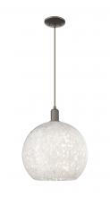 Innovations Lighting 716-1P-OB-G1216-14WM - White Mouchette - 1 Light - 14 inch - Oil Rubbed Bronze - Cord hung - Mini Pendant