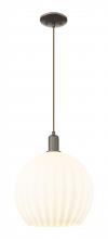 Innovations Lighting 716-1P-OB-G1217-14WV - White Venetian - 1 Light - 14 inch - Oil Rubbed Bronze - Cord hung - Mini Pendant