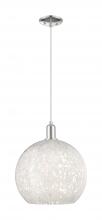 Innovations Lighting 716-1P-PN-G1216-14WM - White Mouchette - 1 Light - 14 inch - Polished Nickel - Cord hung - Mini Pendant