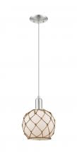 Innovations Lighting 716-1P-SN-G121-8RB - Farmhouse Rope - 1 Light - 8 inch - Brushed Satin Nickel - Cord hung - Mini Pendant