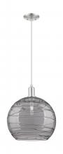 Innovations Lighting 716-1P-SN-G1213-14SM - Athens Deco Swirl - 1 Light - 14 inch - Brushed Satin Nickel - Cord hung - Mini Pendant