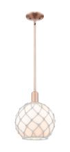 Innovations Lighting 716-1S-AC-G121-10RW - Farmhouse Rope - 1 Light - 10 inch - Antique Copper - Stem hung - Mini Pendant