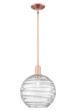 Innovations Lighting 716-1S-AC-G1213-12CL - Athens Deco Swirl - 1 Light - 12 inch - Antique Copper - Stem hung - Mini Pendant