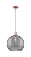 Innovations Lighting 716-1S-AC-G1213-14SM - Athens Deco Swirl - 1 Light - 14 inch - Antique Copper - Stem hung - Mini Pendant