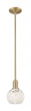 Innovations Lighting 716-1S-BB-G1216-6WM - White Mouchette - 1 Light - 6 inch - Brushed Brass - Stem hung - Mini Pendant