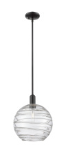 Innovations Lighting 716-1S-BK-G1213-12CL - Athens Deco Swirl - 1 Light - 12 inch - Matte Black - Stem hung - Mini Pendant