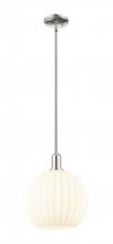 Innovations Lighting 716-1S-PN-G1217-12WV - White Venetian - 1 Light - 12 inch - Polished Nickel - Stem hung - Mini Pendant