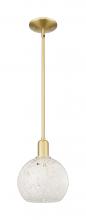 Innovations Lighting 716-1S-SG-G1216-8WM - White Mouchette - 1 Light - 8 inch - Satin Gold - Stem hung - Mini Pendant