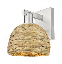 Innovations Lighting 716-1W-SN-RBD-8-NAT - Woven Rattan - 1 Light - 8 inch - Brushed Satin Nickel - Sconce