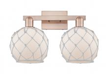 Innovations Lighting 716-2W-AC-G121-8RW - Farmhouse Rope - 2 Light - 19 inch - Antique Copper - Bath Vanity Light