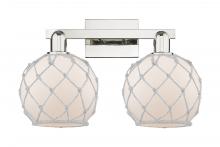 Innovations Lighting 716-2W-PN-G121-8RW - Farmhouse Rope - 2 Light - 19 inch - Polished Nickel - Bath Vanity Light