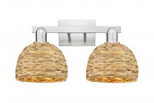 Innovations Lighting 716-2W-SN-RBD-8-NAT - Woven Rattan - 2 Light - 19 inch - Brushed Satin Nickel - Bath Vanity Light