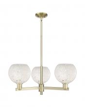 Innovations Lighting 716-3CR-AB-G1216-8WM - White Mouchette - 3 Light - 30 inch - Antique Brass - Stem hung - Pendant