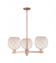 Innovations Lighting 716-3CR-AC-G121-8RW - Farmhouse Rope - 3 Light - 30 inch - Antique Copper - Stem hung - Pendant