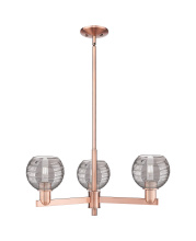 Innovations Lighting 716-3CR-AC-G1213-6CL - Athens Deco Swirl - 3 Light - 18 inch - Antique Copper - Pendant