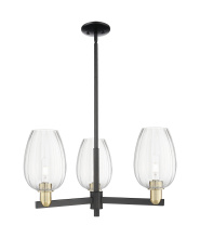 Innovations Lighting 716-3CR-BAB-G457-6CL - Preston Flute - 3 Light - 18 inch - Black Antique Brass - Pendant