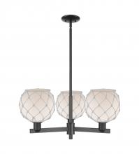 Innovations Lighting 716-3CR-BK-G121-8RW - Farmhouse Rope - 3 Light - 30 inch - Matte Black - Stem hung - Pendant