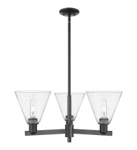 Innovations Lighting 716-3CR-BK-GBC-84 - Berkshire Glass - 3 Light - 30 inch - Matte Black - Stem hung - Pendant