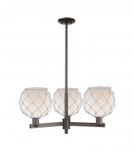 Innovations Lighting 716-3CR-OB-G121-8RW - Farmhouse Rope - 3 Light - 30 inch - Oil Rubbed Bronze - Stem hung - Pendant