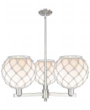 Innovations Lighting 716-3CR-SN-G121-10RW - Farmhouse Rope - 3 Light - 32 inch - Satin Nickel - Stem hung - Pendant