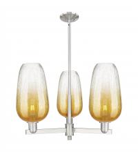 Innovations Lighting 716-3CR-SN-G484-7AM - Brookhaven Flute - 3 Light - 18 inch - Satin Nickel - Pendant