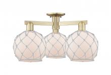 Innovations Lighting 716-3F-AB-G121-8RW - Farmhouse Rope - 3 Light - 26 inch - Antique Brass - Semi-Flush Mount