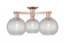 Innovations Lighting 716-3F-AC-G122C-8CL - Athens - 3 Light - 26 inch - Antique Copper - Semi-Flush Mount