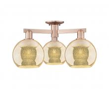 Innovations Lighting 716-3F-AC-G128-8 - Athens - 3 Light - 26 inch - Antique Copper - Semi-Flush Mount