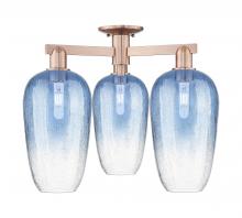 Innovations Lighting 716-3F-AC-G484-7SB - Brookhaven Flute - 3 Light - 6 inch - Antique Copper - Semi-Flush Mount