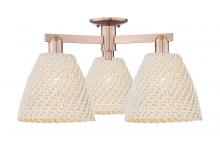 Innovations Lighting 716-3F-AC-NBD-9-NAT - Bristol Natural - 3 Light - 27 inch - Antique Copper - Semi-Flush Mount