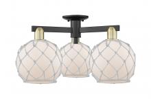 Innovations Lighting 716-3F-BAB-G121-8RW - Farmhouse Rope - 3 Light - 26 inch - Black Antique Brass - Semi-Flush Mount