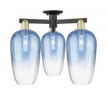 Innovations Lighting 716-3F-BAB-G484-7SB - Brookhaven Flute - 3 Light - 6 inch - Black Antique Brass - Semi-Flush Mount