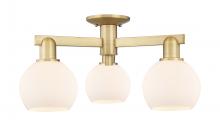 Innovations Lighting 716-3F-BB-G121-6 - Athens - 3 Light - 23 inch - Brushed Brass - Semi-Flush Mount