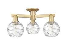 Innovations Lighting 716-3F-BB-G1213-6CL - Athens Deco Swirl - 3 Light - 6 inch - Brushed Brass - Semi-Flush Mount