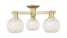 Innovations Lighting 716-3F-BB-G1216-6WM - White Mouchette - 3 Light - 24 inch - Brushed Brass - Semi-Flush Mount