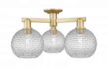 Innovations Lighting 716-3F-BB-G122C-8CL - Athens - 3 Light - 26 inch - Brushed Brass - Semi-Flush Mount