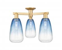 Innovations Lighting 716-3F-BB-G480-6SB - Brookhaven Almond - 3 Light - 6 inch - Brushed Brass - Semi-Flush Mount