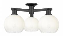 Innovations Lighting 716-3F-BK-G483-8OP - Brookhaven Globe - 3 Light - 6 inch - Matte Black - Semi-Flush Mount