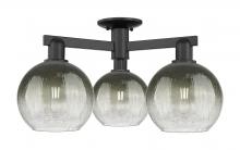 Innovations Lighting 716-3F-BK-G483-8SL - Brookhaven Globe - 3 Light - 6 inch - Matte Black - Semi-Flush Mount
