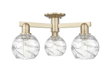 Innovations Lighting 716-3F-CB-G1213-6CL - Athens Deco Swirl - 3 Light - 6 inch - Champagne Bronze - Semi-Flush Mount
