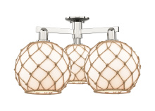 Innovations Lighting 716-3F-PN-G121-10RB - Farmhouse Rope - 3 Light - 28 inch - Polished Nickel - Semi-Flush Mount