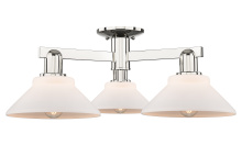 Innovations Lighting 716-3F-PN-G131 - Orwell - 3 Light - 26 inch - Polished Nickel - Semi-Flush Mount