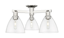 Innovations Lighting 716-3F-PN-GBD-752 - Bristol - 3 Light - 25 inch - Polished Nickel - Semi-Flush Mount